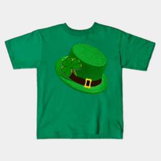 Hat with Shining Shamrock Kids T-Shirt